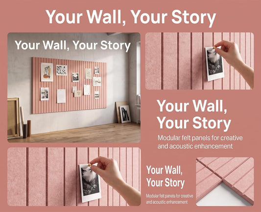 Large Cork Board for Wall 36" X 24"Alternative - 6 Pack Large Felt Bulletin Board with 48 Removable Adhesive Tabs,20 Pushpins,Felt Board for Home Office Wall and School Classroom Décor(Pink)