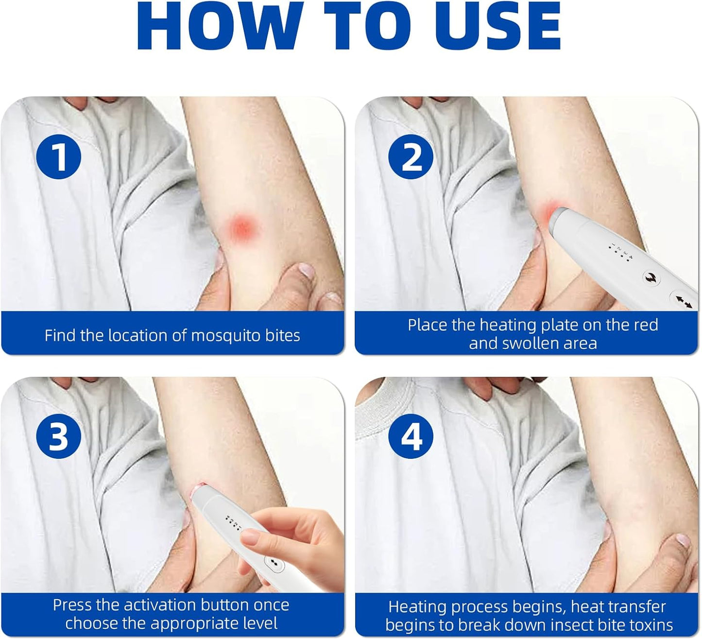 Berrcom Insect Sting and Bite Relief Stick, Chemical-Free Treatment of Insect Bites for Symptom Relief from Itching and Swelling Rechargeable Bug Bite Itch Relief Thing for Mosquito Bites
