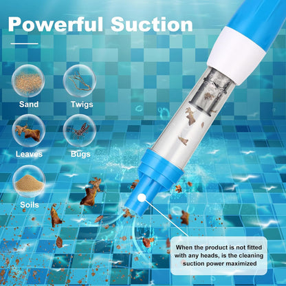 4 in 1 Cordless Rechargeable Small Pool Vacuum spa hot tub (ice Blue)