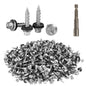 AOKLIT Hex Head Roofing Screws #10 × 1 Inch, 500Pcs Zinc Plated Self Tapping Metal Roof Screws with Rubber Washers for Metal and Corrugated Roofing Panels (Hex Socket Included)