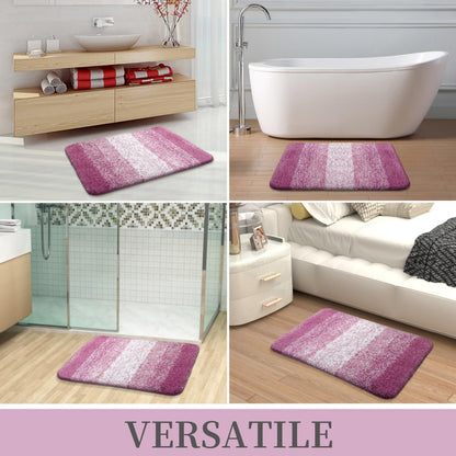 OLANLY Luxury Microfiber Bath Mat, Extra Soft and Absorbent Bathroom Mat, Non-Slip Plush Shaggy Bathroom Rug, Machine Wash Dry, Bath Rugs for Bathroom Floor, Tub and Shower, 16x24, Grey