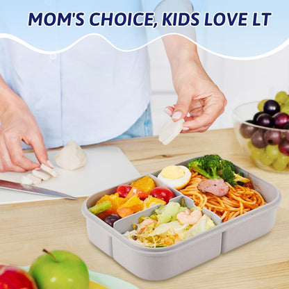 MISS BIG® Bento Box,Lunch Box Adult,Ideal Leak Proof Lunch Containers,Mom's Choice Lunch Box for Kids,No BPAs and No Chemical Dyes,Microwave and Dishwasher Safe Lunch Container (1900ml White)