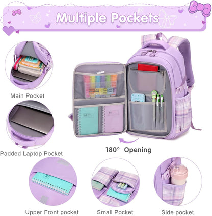ACESAK Girls Backpack - 3PCS Backpack for Girls Cute School Backpacks for Girls Kindergarten