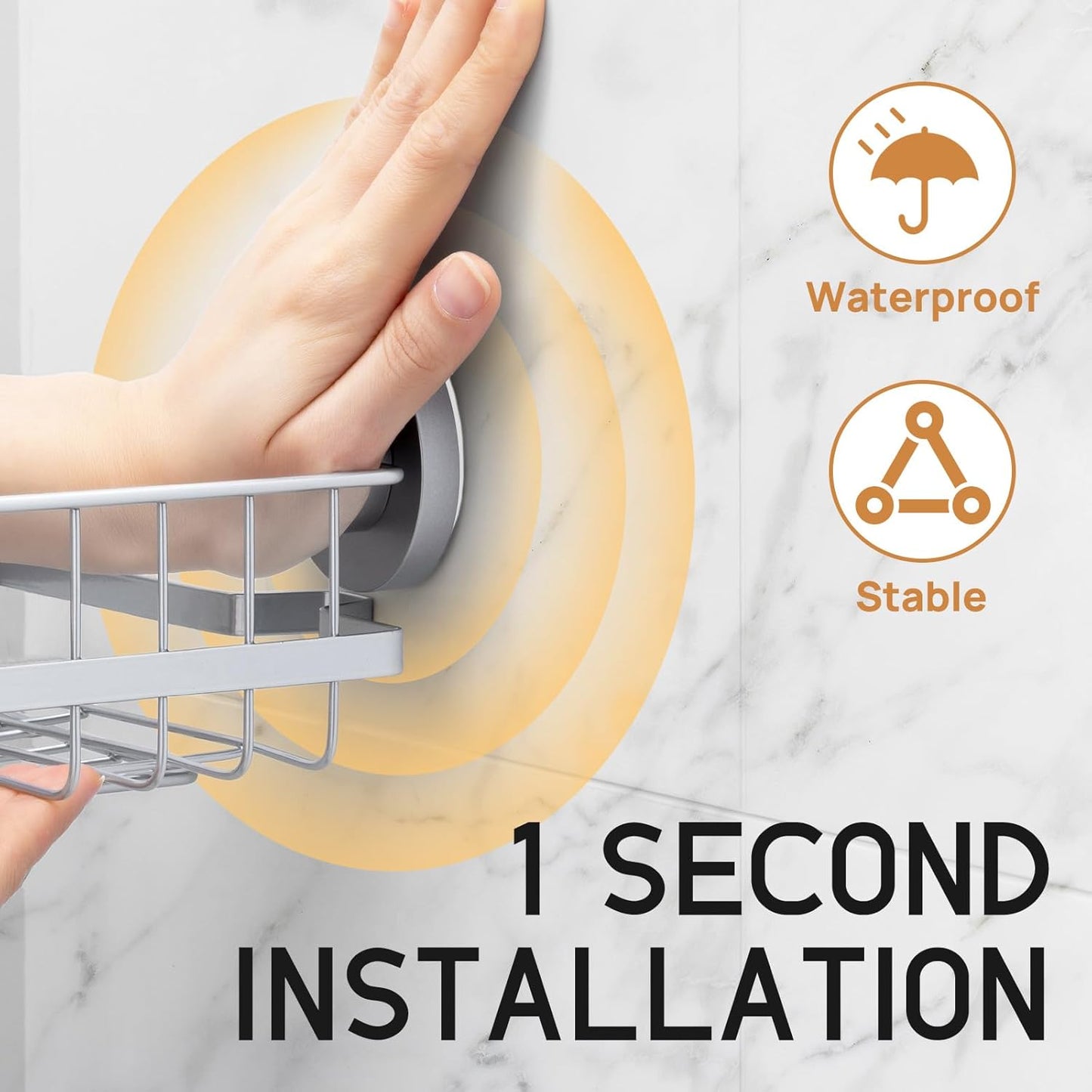 LEVERLOC Shower Caddy Suction Cup, 2 Pack Black Shower Shelf with Hooks and Soap Holder, NO-Drilling Bathroom Organizer, Rustproof Metal Bathroom Storage and Organization