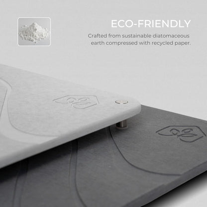 Natureva Home - Stone Dish Drying Mat | Super Absorbent, Quick Dry | Diatomite Mats for Kitchen Counter | Made of Natural Diatomaceous Earth | Absorbing Water Instantly | Design Tide | Colour Graphite