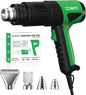 Heat Gun, 1800W Variable Temperature Hot Air Gun with 4 Nozzles | 122°F–1202°F Variable Temperature Control, 4 Metal Nozzles, Retractable Heat Shield, Overheat Protection, PA66 Housing