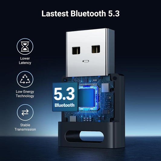 UGREEN Bluetooth 5.3 Adapter USB Bluetooth Dongle for PC Plug and Play for Windows 11 10 8.1 for Wireless Keyboard Mouse Headphone Speaker - PuriLite