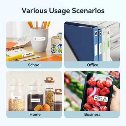 NIIMBOT D110 Mini Label Maker Machine with Tape(Pre-Cut Size 12x40mm), Portable Bluetooth Sticker Printer, Inkless Automatic Feeding One-Touch Custom Printing, Compatible with Phone Only