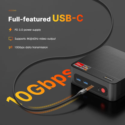 BOSGAME Mini PC P4, Desktop Computers Ryzen 7 5825U PC, Dual LAN Mini Gaming PC,16GB DDR4 RAM, 512GB NVMe SSD, 4K Triple Display, Wi-Fi 6E, Bluetooth 5.2