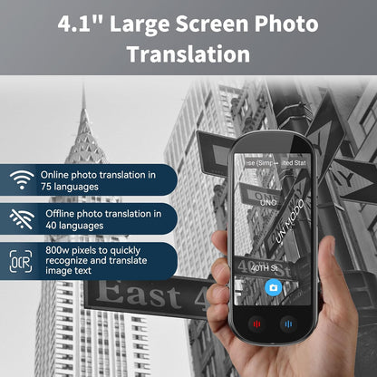 Language Translator Device No WiFi Needed, 2026 Upgraded AI Translator, 150+ Languages Instant Two Way Vioce Translator, Online/Offline/Recording/Photo/Text Translation for Business Learning Travel