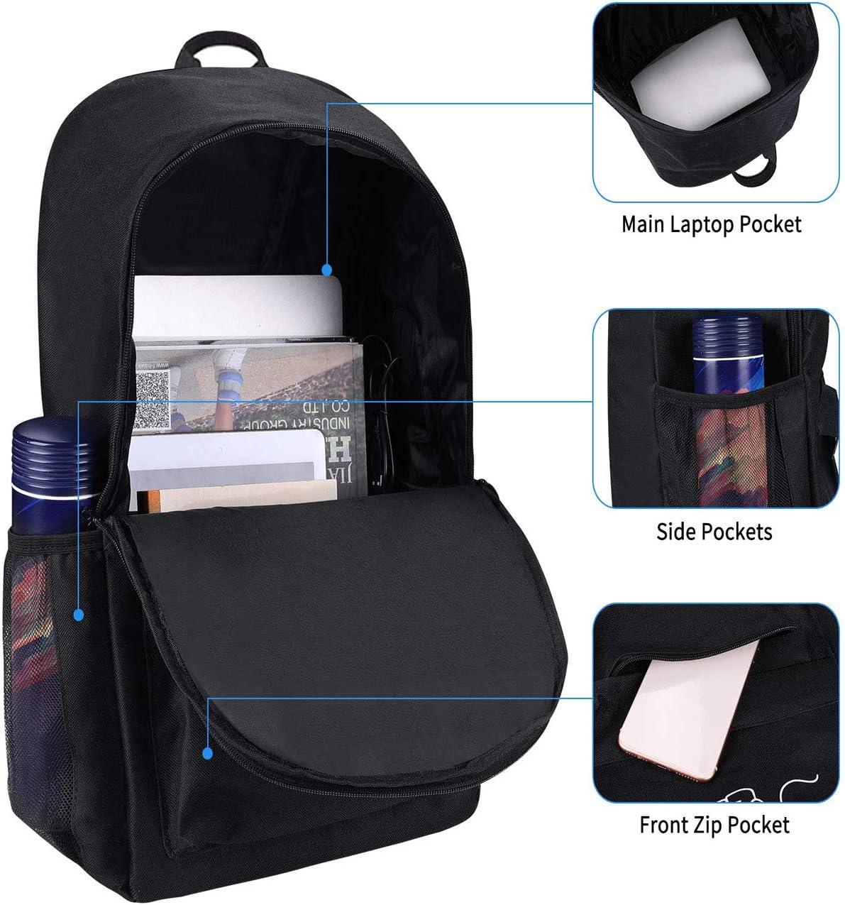 School Backpack, Lightweight Water-resistant Daypack Schoolbag Bookbag for Women Girls and Teens