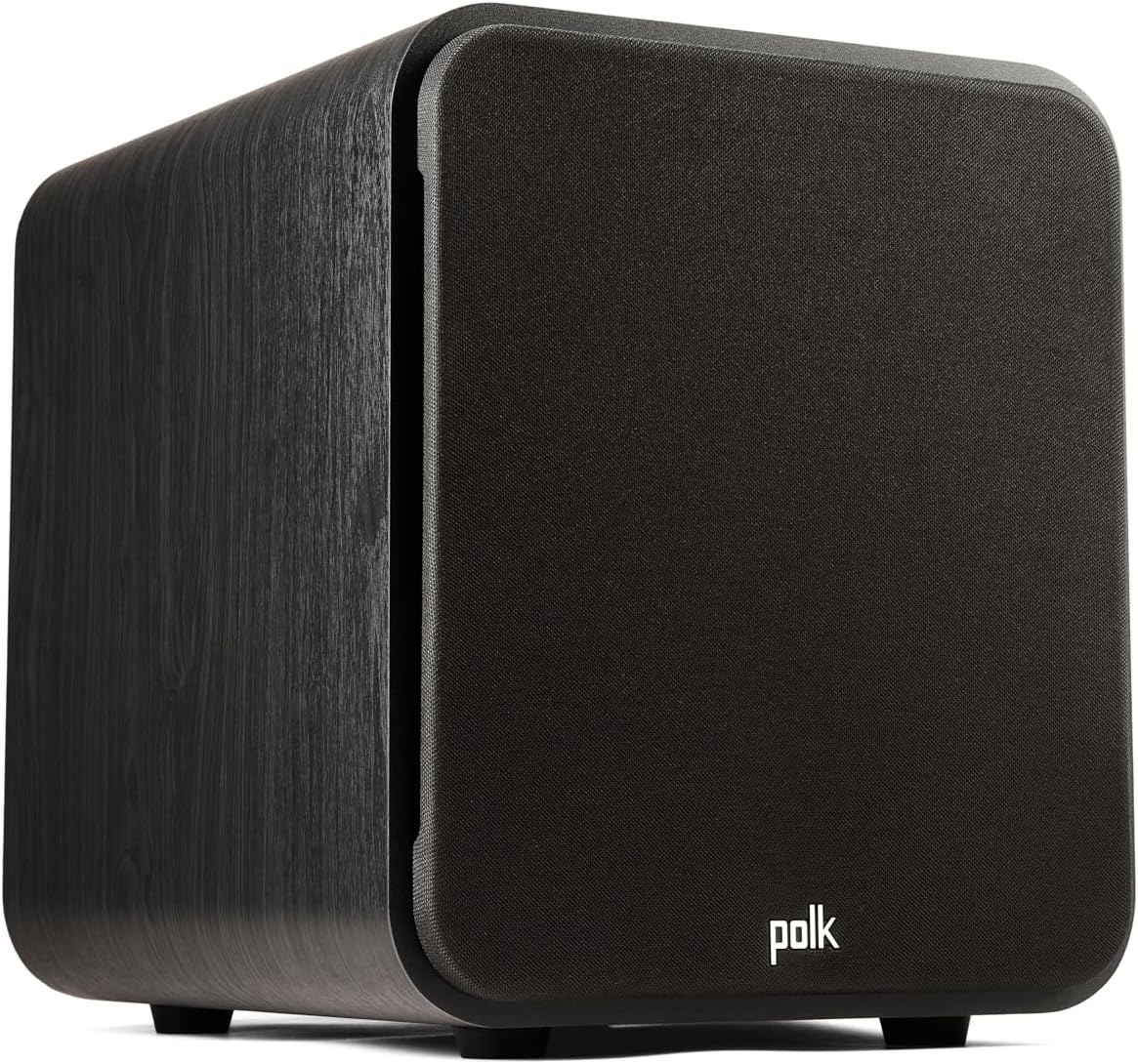 Polk Audio Signature Elite ES8 Subwoofer (Black), 8" Long-Throw Woofer with Mineral-Filled Polymer Cone, 100W Class D Amplifier, Front Firing Home Subwoofer, Time-Smart Phase Control