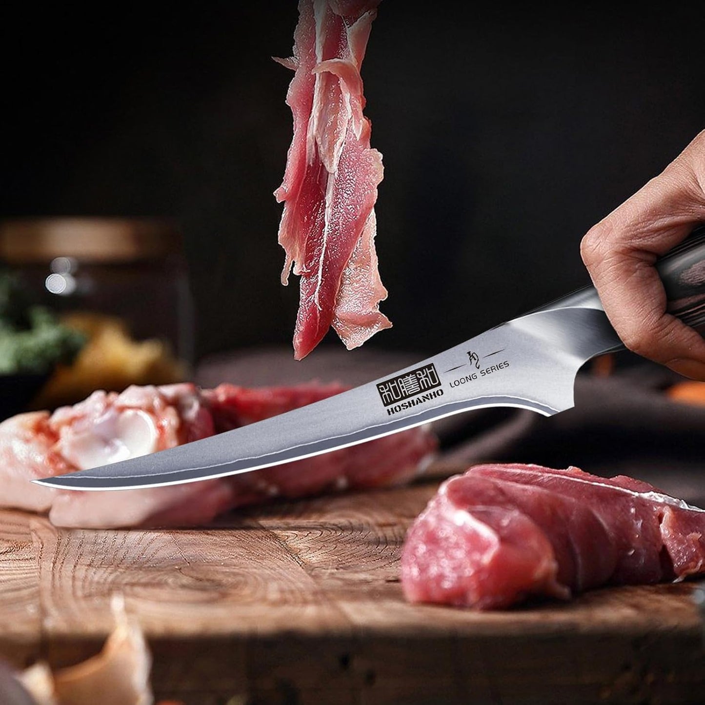 HOSHANHO Fillet Knife 7 Inch, Super Sharp Boning Knife in High Carbon Stainless Steel, Professional Japanese Fish Knife for Meat Poultry Cutting
