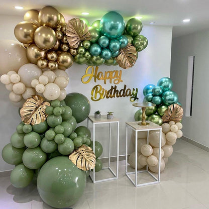 Gold Metallic Chrome Latex Balloon Arch Kit, 102PCS 18In 12In 10In 5In Arch Garland For Festival Picnic, Engagement, Wedding, Birthday Party, Gold Theme Anniversary Decoration With 33FT Ribbon