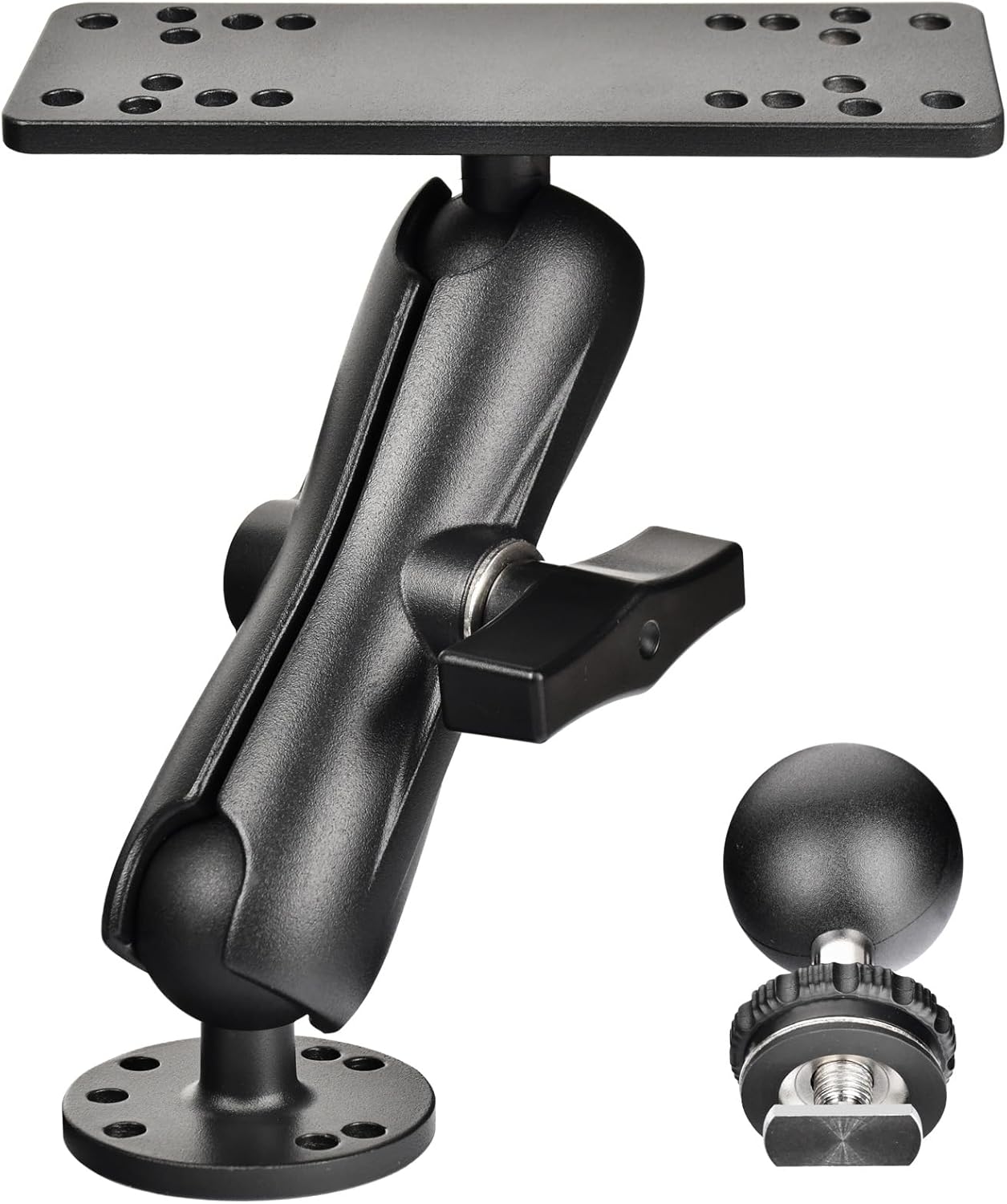 VAUBORTTI Aluminum Fish Finder Mount, C-Size 1.5" Ball,T-Bolt Track Ball for Rail Tracks,Compatible with Lowrance, Garmin, Humminbird, Raymarine