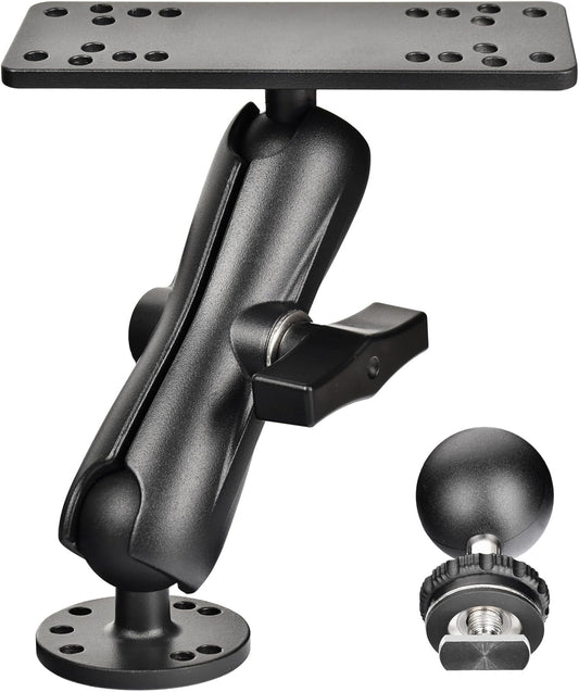 VAUBORTTI Aluminum Fish Finder Mount, C-Size 1.5" Ball,T-Bolt Track Ball for Rail Tracks,Compatible with Lowrance, Garmin, Humminbird, Raymarine