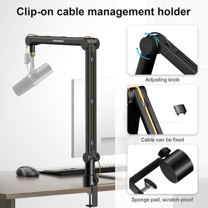 Microphone Arm,Aokeo AK-35 Microphone Desk Stand-Microphone Suspension Boom Scissor Arm Stand For Blue Yeti,Blue Snowball iCE,QuadCast,Elgato