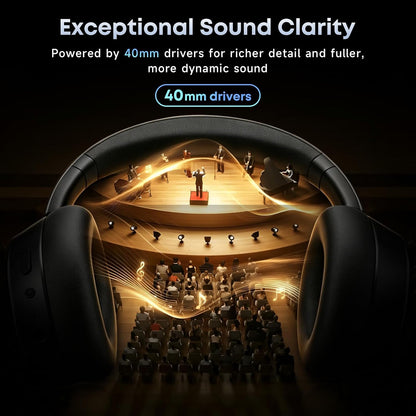 Active Noise Cancelling Bluetooth Headphones, Over Ear Wireless Headphones