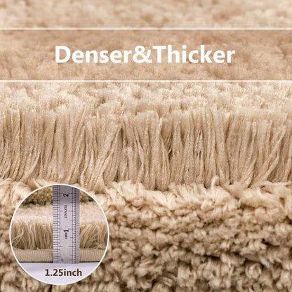 Bathroom Rugs Set 2 Pieces - Bath Rugs Ultra Soft Absorbent Non-Slip Fluffy Thick Microfiber Cozy Bath Mats Set for Tub Shower Bathroom Floors Accessories, 20"x32" & 16"x24" Set of 2 (Beige)