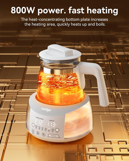 comfyer BK01 Bottle Warmer, Bottle Warmer with Night Light and Faster Cooling Fan, Instantly Water Warmer, Tea Kettle Electric with 6 Temperature Control Presets, Feed Baby More Easier and Healthier