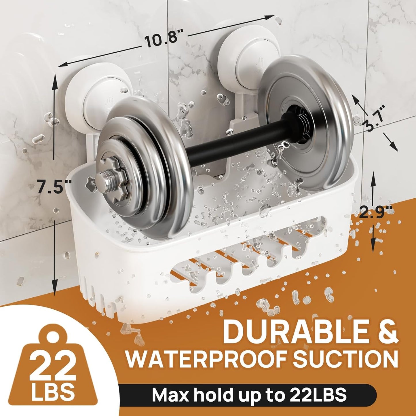 LEVERLOC Shower Caddy Suction Cup, 2 Pack Black Shower Shelf with Hooks and Soap Holder, NO-Drilling Bathroom Organizer, Rustproof Metal Bathroom Storage and Organization
