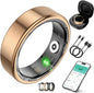 Smart Ring for Women Men,Birthday Gifts for Women Men - Health & Activity Tracker with Heart Rate,Sleep Monitoring/Motion Tracking,Waterproof & No Subscription Required (Rose Gold #8)