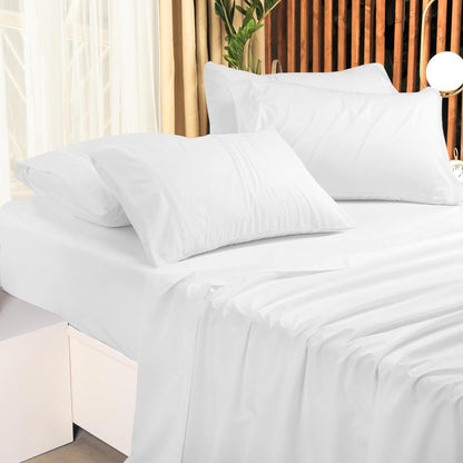 Utopia Bedding Queen Bed Sheet Set - 4 Piece Bedding - Soft Brushed Microfiber Fabric - Shrinkage & Fade Resistant - Easy Care (White)