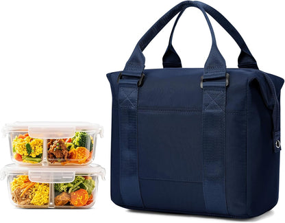 Lunch Bag Insulated Lunch Box Leakproof Lunch Tote Bags for Women Men,Portable Thermal Cooler Bag Lunch Containers with Shoulder Strap for Work, Family, Picnic, School, Outdoor,BBQ C2-Pinkpurple