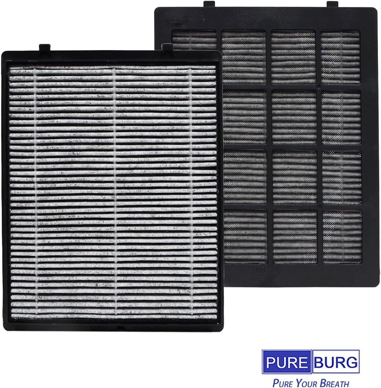 PUREBURG Replacement Filter Compatible with LUFTRUM C401 Car Air Purifier,2-Pack H13 True HEPA 3-Stage Filtration Activated Carbon 2-in-1 - PuriLite