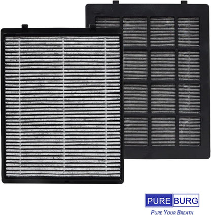 PUREBURG Replacement Filter Compatible with LUFTRUM C401 Car Air Purifier,2-Pack H13 True HEPA 3-Stage Filtration Activated Carbon 2-in-1 - PuriLite