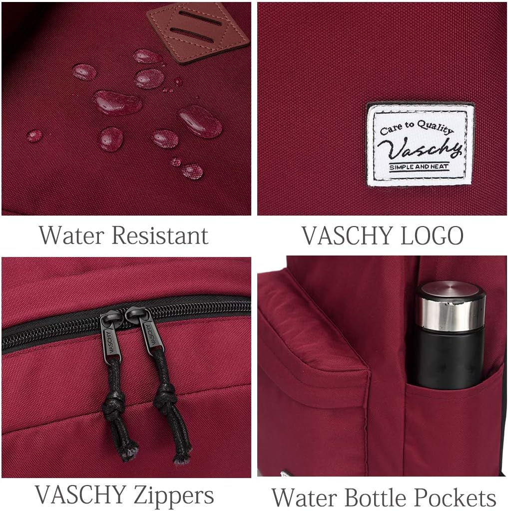 School Backpack for Kids, VASCHY Lightweight Water Resistant Casual Schoolbag Daypack for Men Women Teen Boys Girl Bookbag