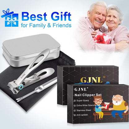 Nail Clippers for Men Thick Nails - Gifts for Men Dad Sharp Extra Large Heavy Duty Toesnail Clippers, 16mm Wide Jaw Opening Toenail Clippers for Seniors Nails Cutter