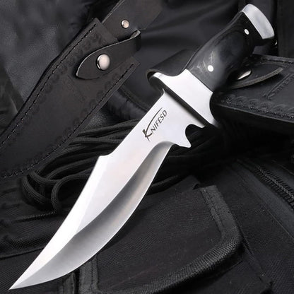 Omesio Fixed Blade Knives with Sheath Hunting Knife Bushcraft Knives Skinning Knife Deer Hunting Knives, Full Tang Big Camping Outdoor (B-Red)
