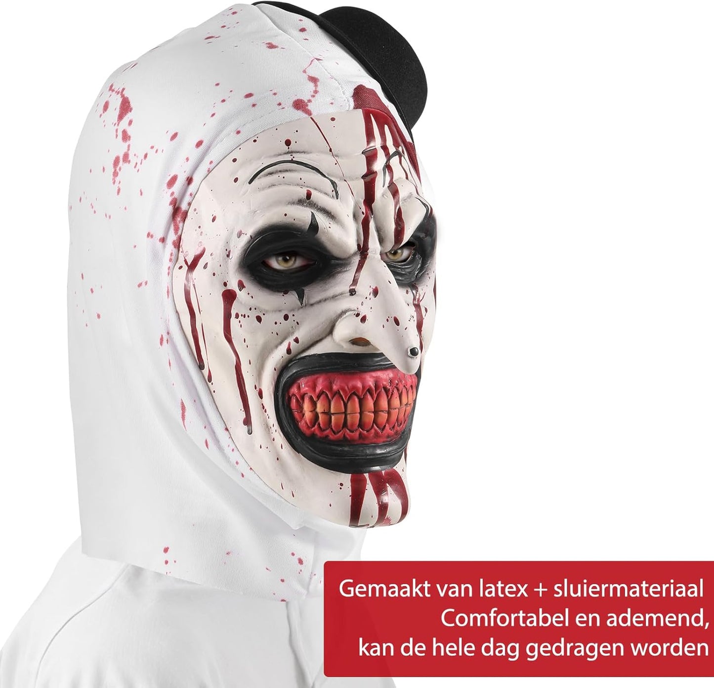 Scary Halloween Mask,Scariest Clown Mask for Adults, Comfortable Breathable Latex Terrifier Mask For Halloween Parties