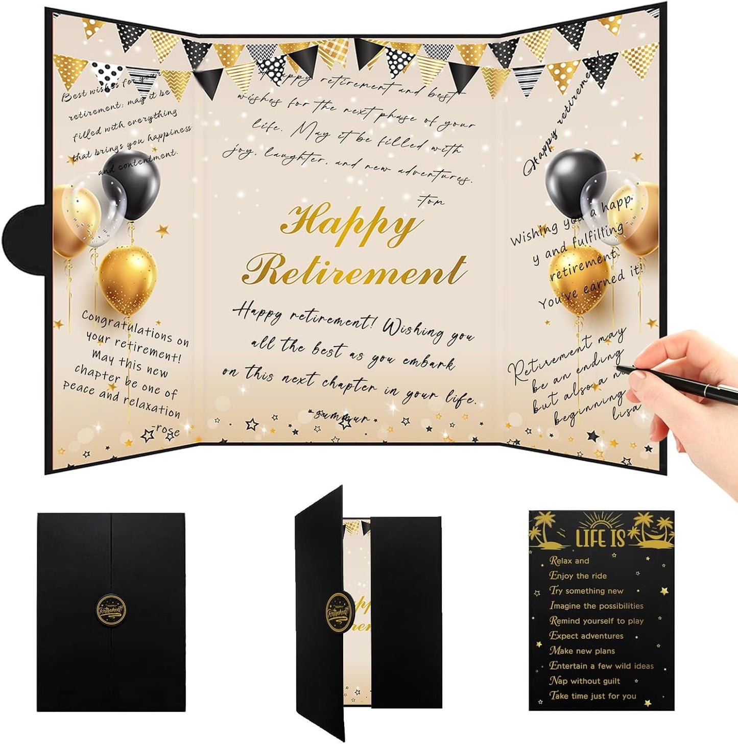 Roetyce Retirement Party Decorations, Funny Retirement Guest Book Alternative, Hapyy Retirement Decorations, Best Retirement Gifts for Women Men, Retirement Signature Board Book, Jumbo Retirement Card