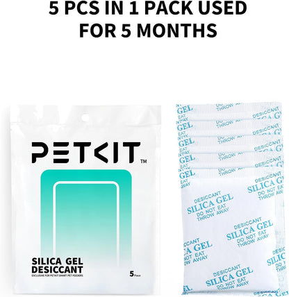 PETKIT Replaced Desiccant Bags for All Automatic Cat Dog Feeders -5 Packs, Pet Feeder Replaced Desiccant, Fresh Keeping