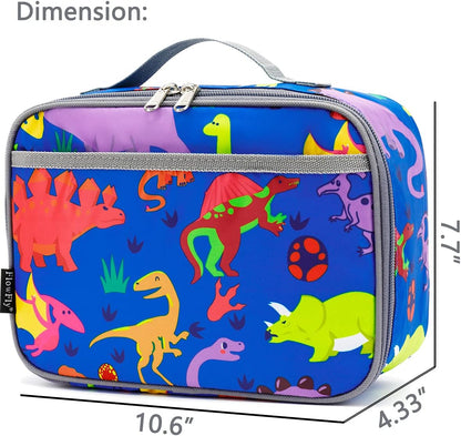 FlowFly Kids Lunch Box Insulated Soft Bag Mini Cooler Back to School Thermal Meal Tote Kit for Girls, Boys, Black