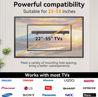 AENTGIU Studless TV Wall Mount, No Drill Drywall TV Bracket Hanger for 32-75 inch Flat Screen TVs, No Anchors, No Stud, Heavy Duty, Easy Install with All Hardware Included
