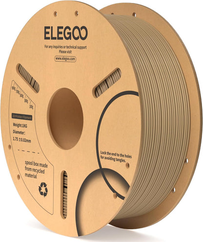 ELEGOO PLA Filament 1.75mm Black 1KG,3D Printer Filament Dimensional Accuracy +/- 0.02mm,1kg Cardboard Spool(2.2lbs) 3D Printing Filament Fits for Most FDM 3D Printers