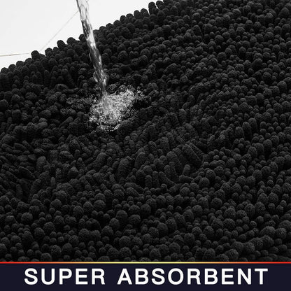 Walensee Bathroom Rug Non Slip Bath Mat (24x17 Inch Blush) Water Absorbent Super Soft Shaggy Chenille Machine Washable Dry Extra Thick Perfect Absorbant Best Small Plush Carpet for Shower Floor