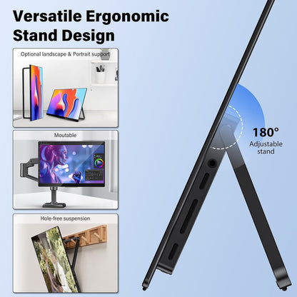 InnoView Portable Monitor 15.6" 1080P Portable Monitor for Laptop with Protective Sleeve Built-in 90° Adjustable Stand USB C HDMI Ultra-Slim Laptop Screen Extender for MacBook Phone PS Xbox Switch