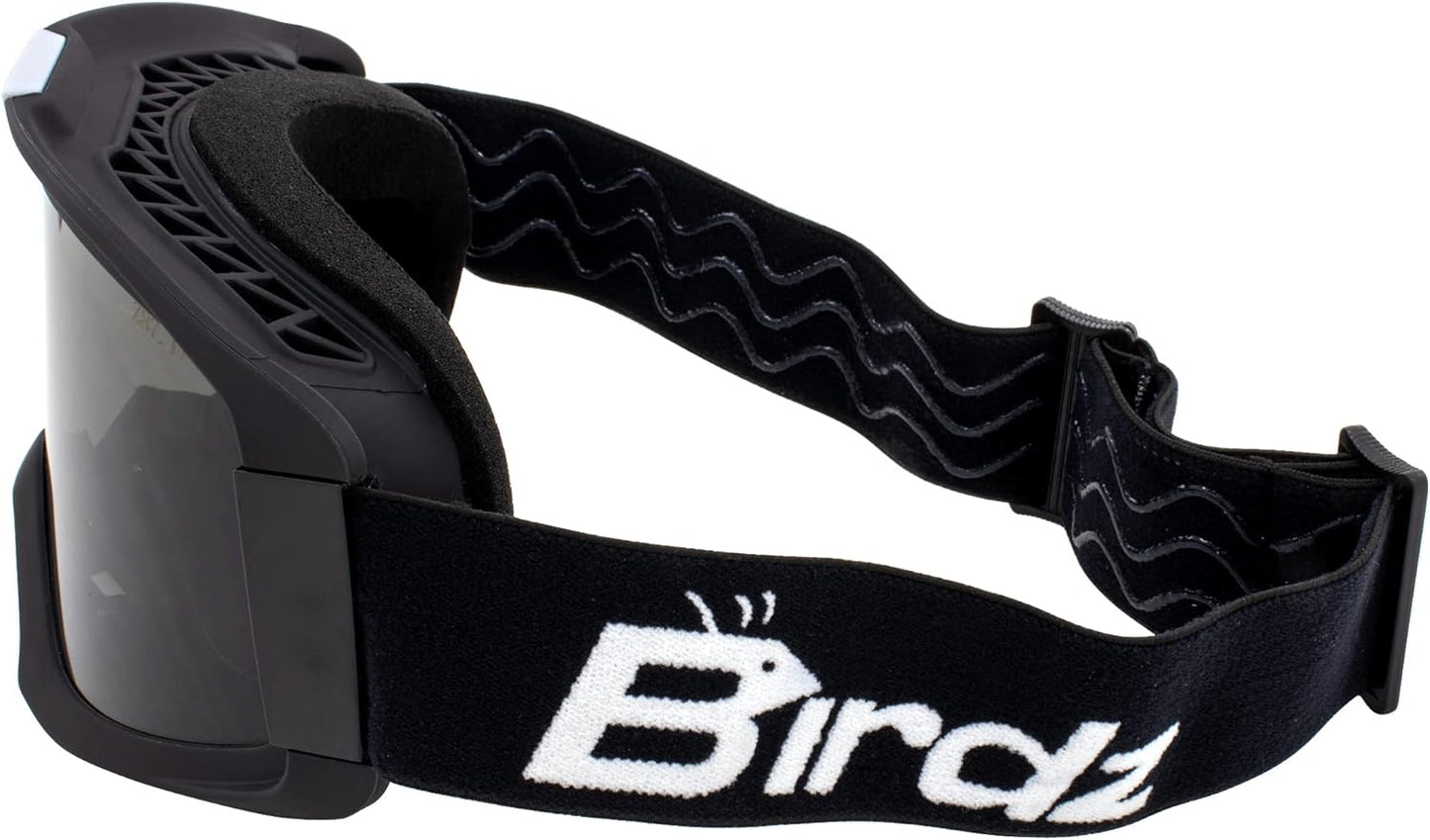 Birdz Eyewear Pelican Fitover Padded ATV Motorcycle Riding Over The Glasses (OTG) Goggles Black