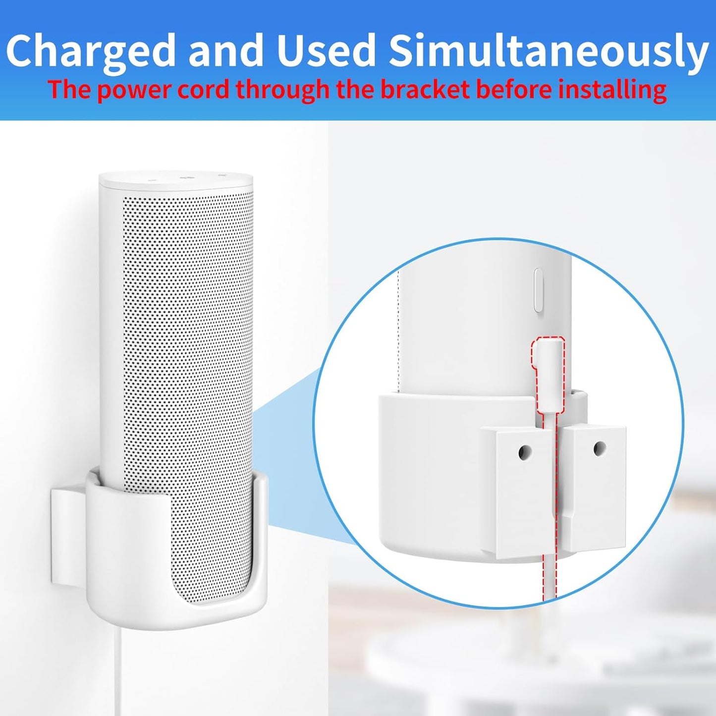 Sturdy Speaker Wall Mount for Sonos Roam 2, Roam SL - Space Saving Bracket Easy to Install, White