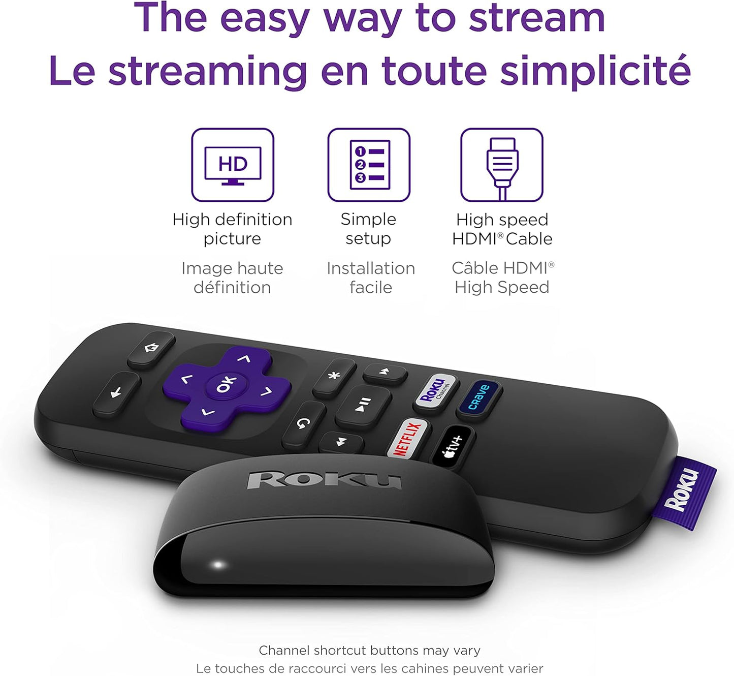 Roku Express | HD Streaming Media Player with Simple Remote and Premium HDMI Cable