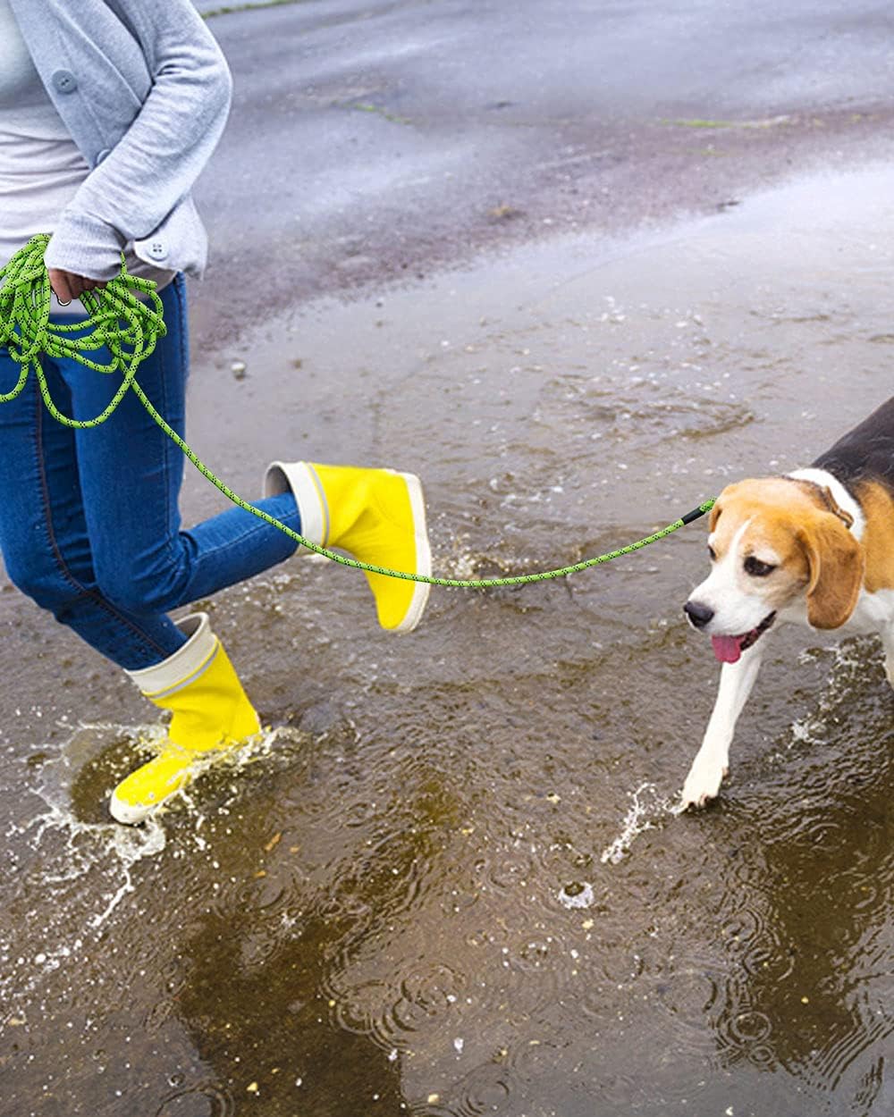 Long Rope Leash for Dog Training 10FT 16FT 30FT 50FT 100FT, Reflective Threads Check Cord Dog Leash Tie-Out Cable, Heavy Duty Dog Lead for Large Medium Small Dogs Outside Walking, Playing, Camping, or Yard