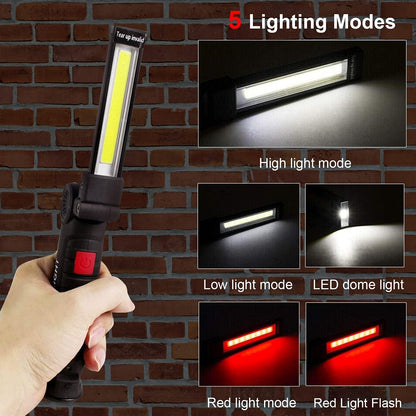 Rechargeable Work Lights, LED Work Light with Magnetic Base and Hanging Hook,360°Rotate 5 Modes Magnetic Rechargeable Flashlights for Mechanics Car Repair, Home, Garage, Emergency,BBQ,Camping(4 Pack)