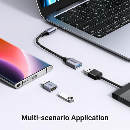 UGREEN USB C to USB Adapter 2 Pack, USB 3.2 Gen 2 10Gbps USB C Adapter USB C Male to USB 3.2 Female Adapter OTG Compatible with iPhone 15, Galaxy S24 S23 Ultra, MacBook Pro Air, iPad Pro Mini, Grey