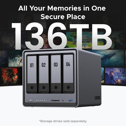 UGREEN NASync DXP2800 2-Bay Desktop NAS, Auto Backup Organize Phones/PCs Private Cloud Storage for Home & Office, Intel N100 Quad-core CPU, 8GB DDR5 RAM, 2.5GbE, Dual M.2 Slots, 4K HDMI (Diskless)