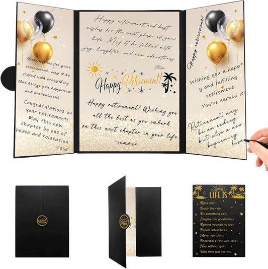 Roetyce Retirement Party Decorations, Funny Retirement Guest Book Alternative, Hapyy Retirement Decorations, Best Retirement Gifts for Women Men, Retirement Signature Board Book, Jumbo Retirement Card - PuriLite