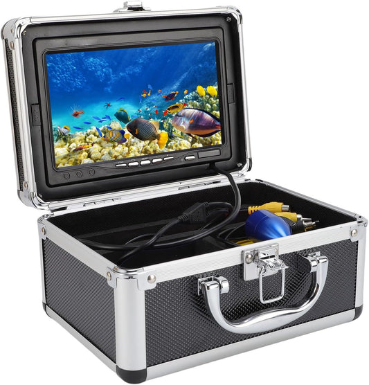 Sanpyl Underwater Fishing Camera, 1080P HD Fish Finder with 195° Wide Angle View and 7 Inch Screen, for Ice Lake Boat Kayak Fishing, 20m Cable (US Plug)